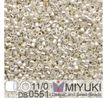 Miyuki Delica 11/0 - Bright Sterling Plated 3g