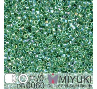 Miyuki Delica 11/0 - Lime Lined Crystal AB 5g