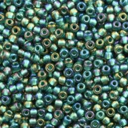 Toho - 11/0 - Inside-Color Crystal/Prairie Green Lined