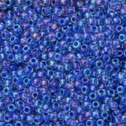 Toho - 11/0 - Inside-Color Luster Crystal/Caribean Blue Lined