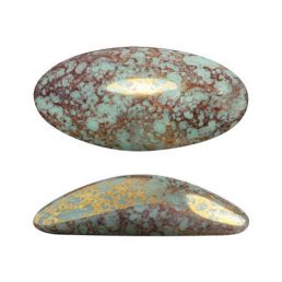 Kabošon - Athos® par Puca® 20x10x6mm - 63110/15496 (OPAQUE LIGHT GREEN TURQUOISE BRONZE)