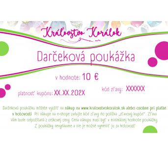 Darčeková poukážka v hodnote 10 EUR