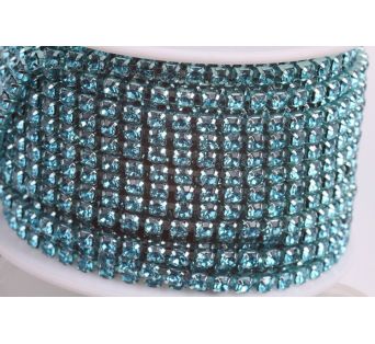 Štrasová metráž - Light Turquoise 3 mm - 10 cm